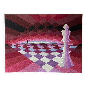 Kinetic tapestry “the chessboard” by Patrice ALLART