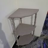 Vintage corner shelf, 3 levels, painted wood.