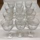 Set of 12 cut crystal stemmed glasses from the Nancy crystal factory, art deco