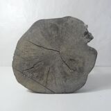 Old brutalist solid wood stool