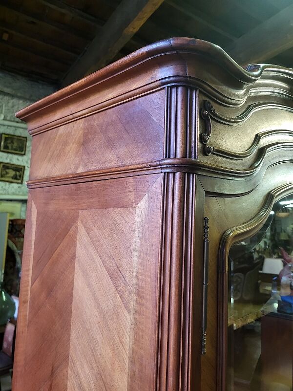 Bookcase Louis XV rocaille 2 walnut doors