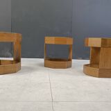 Set of mid century octogonal wooden Italian nesting tables, 1960s