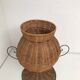 Vintage wrought iron wicker plant holder