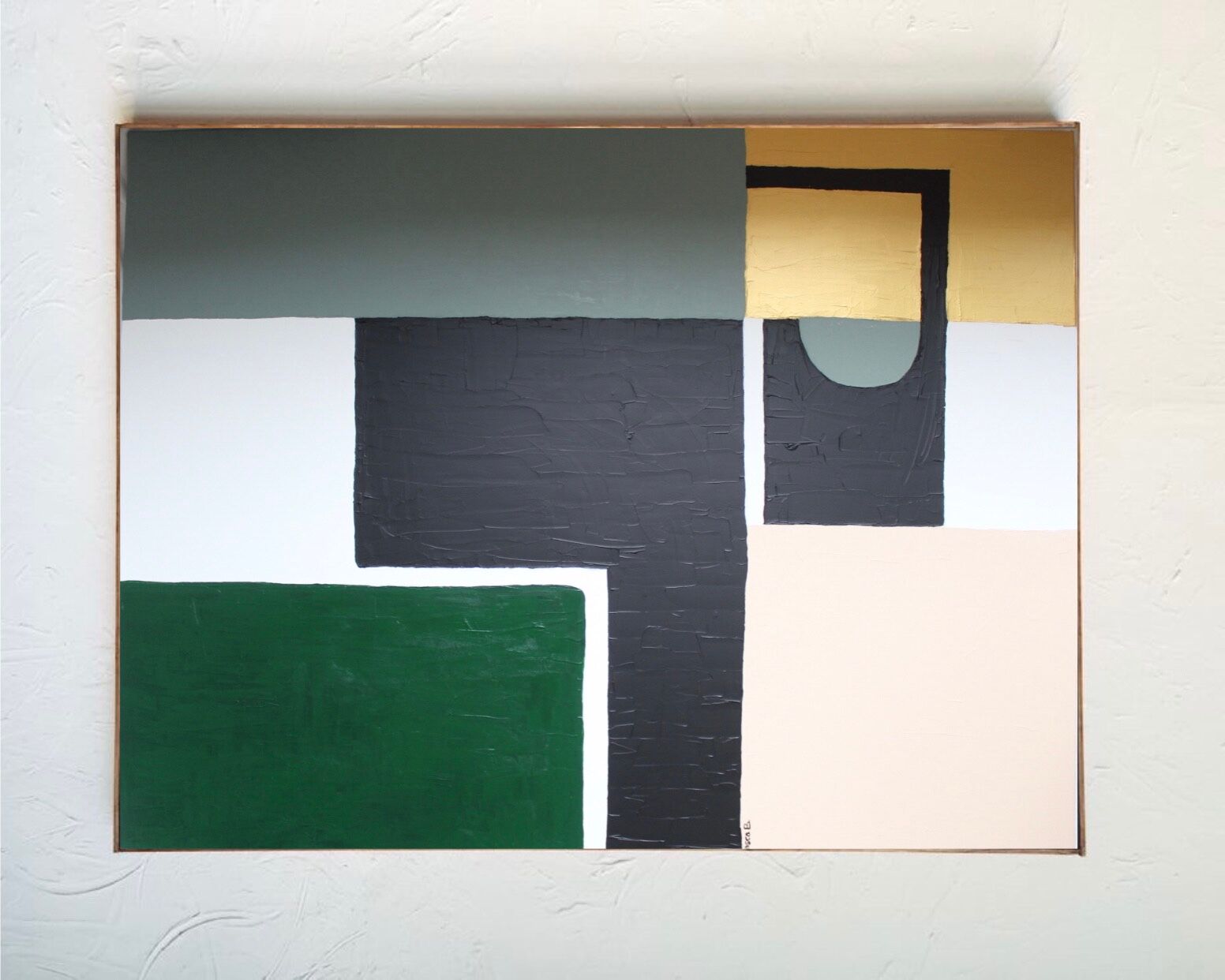 Large abstract acrylic painting for living room 116x97cm