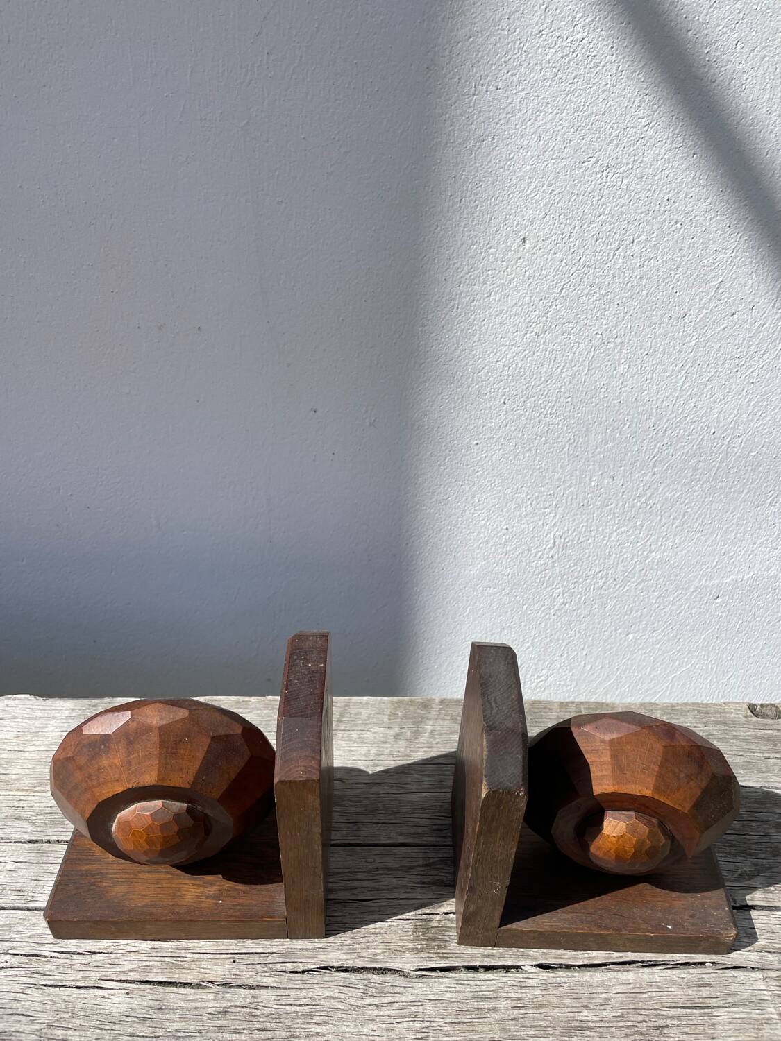 Art Deco wooden bookends