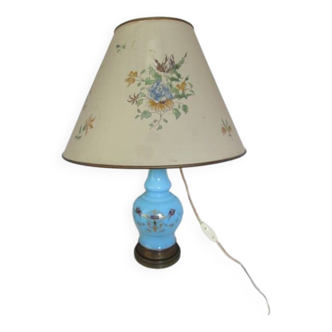Antique NAP III living room lamp in painted opaline