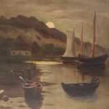 Huile sûr toile Marine au clair de lune