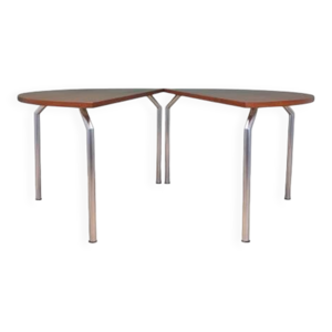 table demi-ronde en teck,