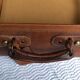 Vintage suitcase 1960 havana gold leather with bellows