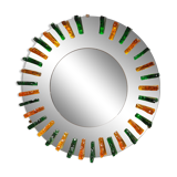 Miroir mural en verre de cristal des années 1960