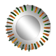 Crystal glass wall mirror, italy 1960's