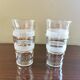 Set of 10 vintage granite and gilded glasses