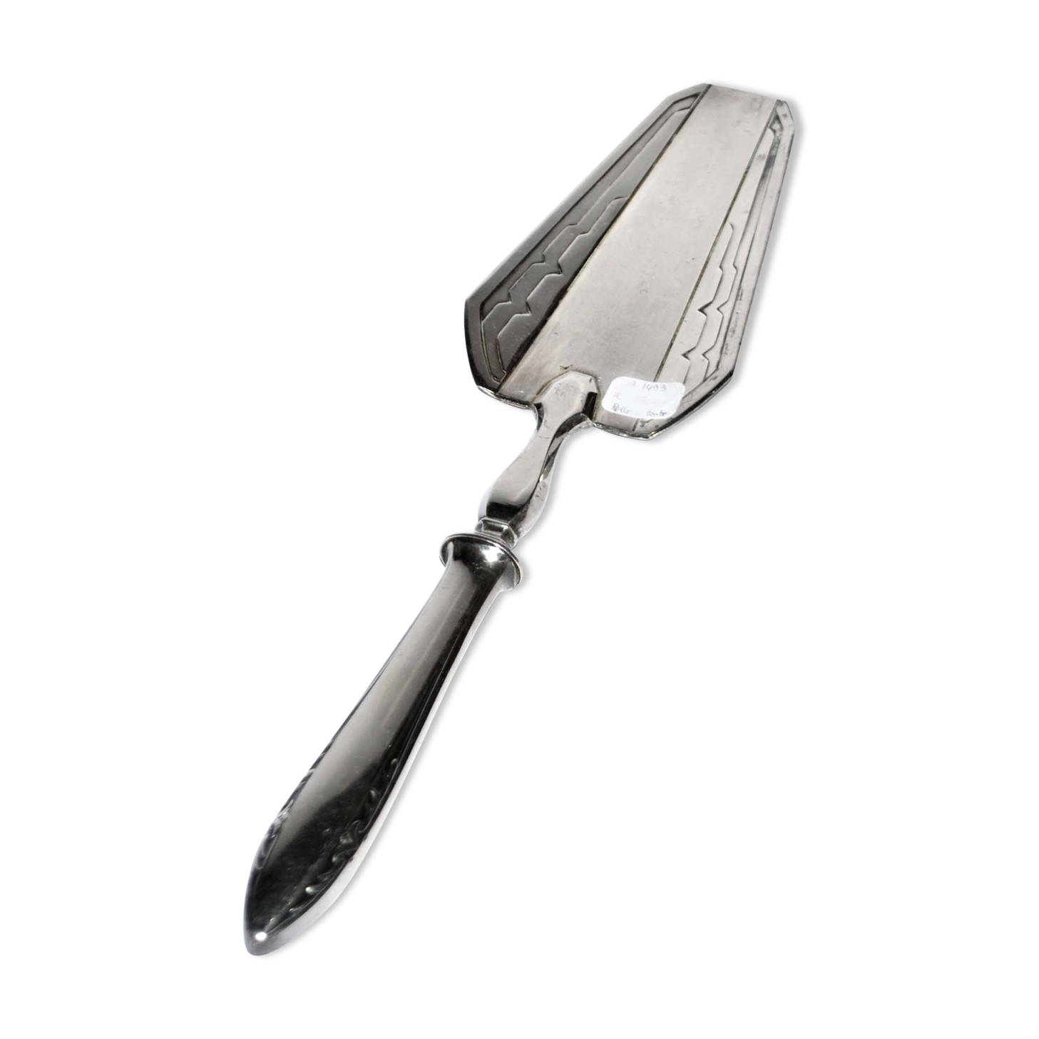 ART DECO pie server in silver metal - geometric decoration 1920-1930