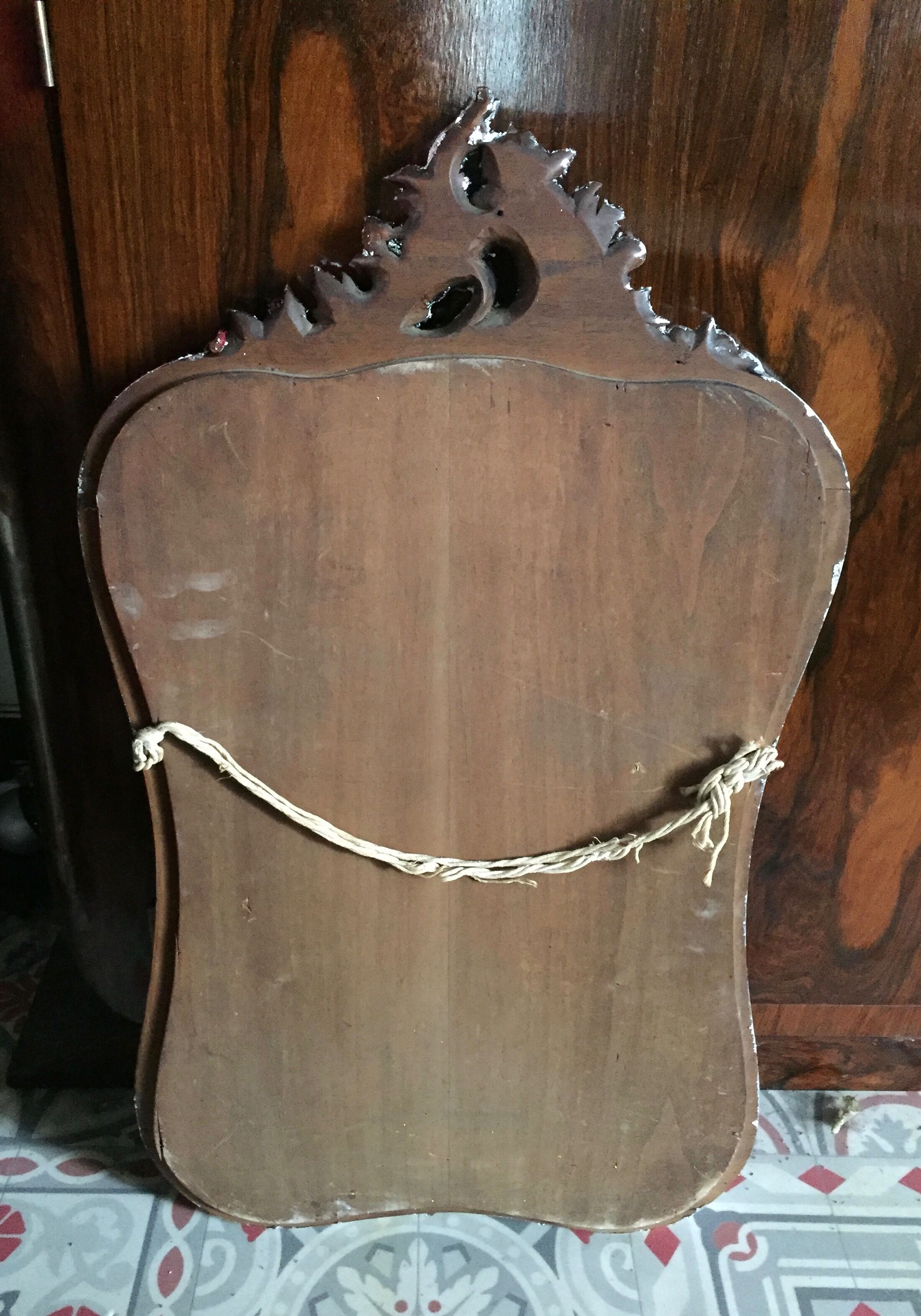 Mirror carved silver 81 x 46 cm