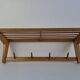 Mid-century Czechoslovak wooden wall coat rack with shelf, Uluv, 1970s