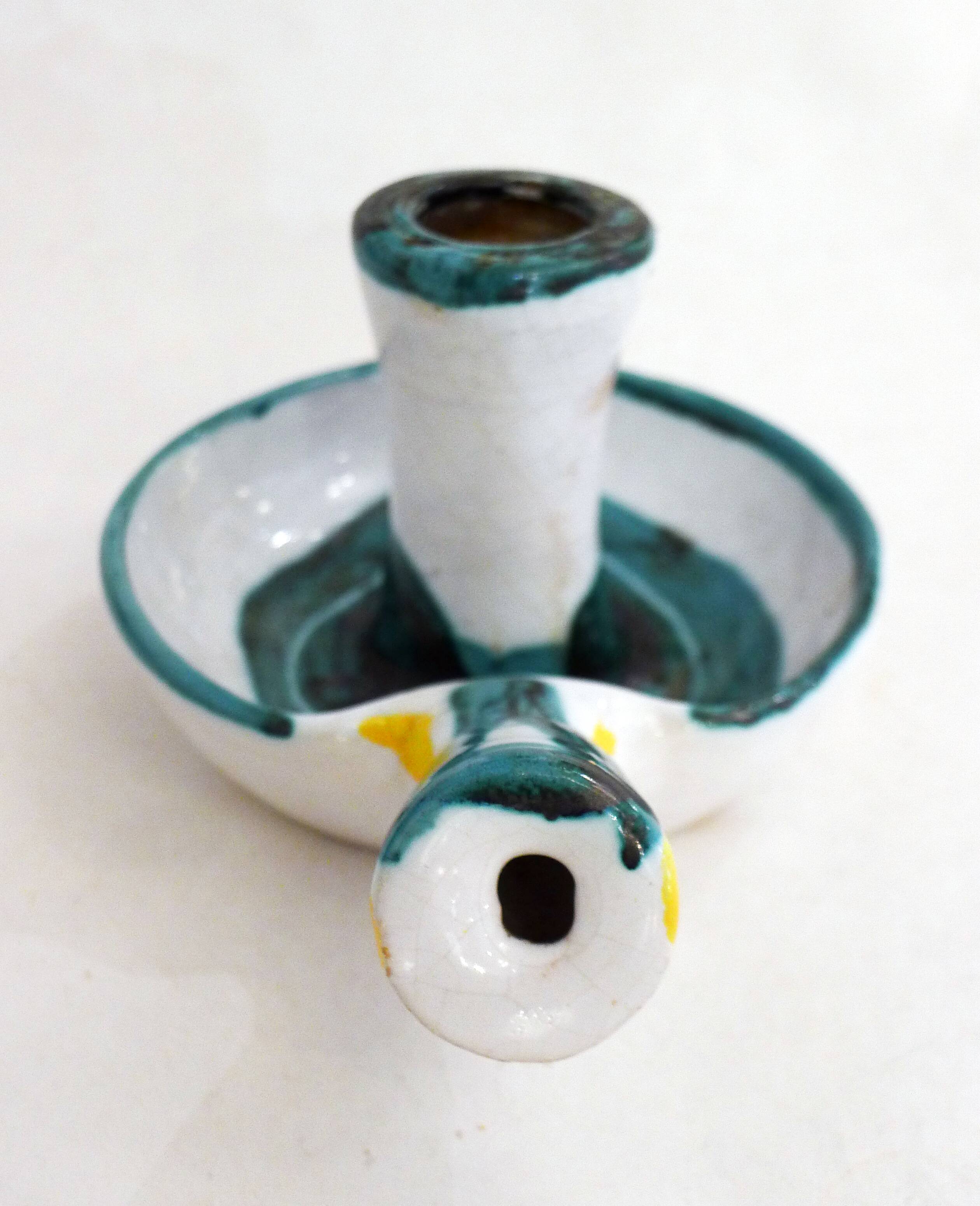 Midcentury Ceramic Candle Holder Picault Style