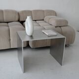 Minimalist brushed aluminum side table