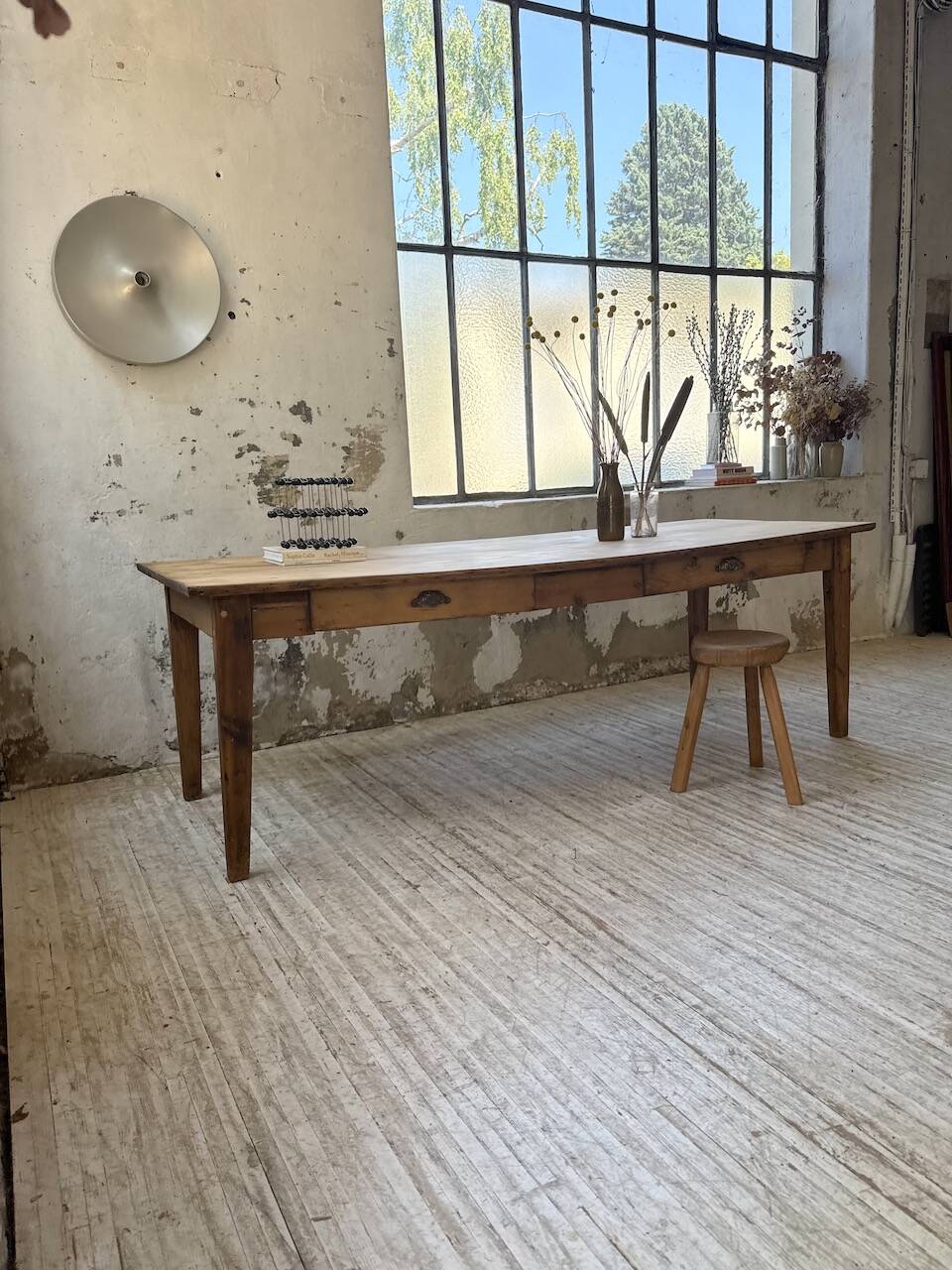 1950s pine farmhouse table 220cm