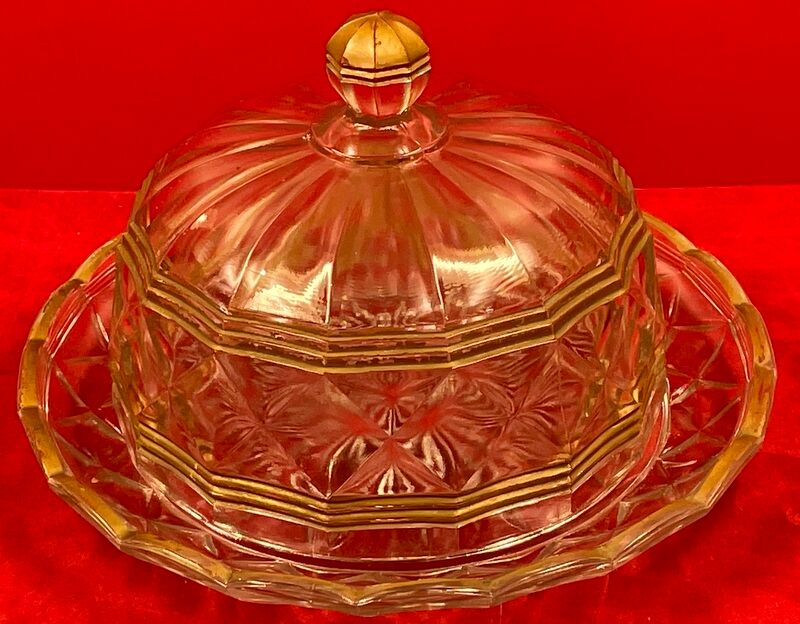 cheese bell or mignardises with old glass top