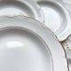 7 French Winterling BAVARIA white and gold porcelain soup plates