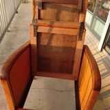 Armchair art deco backrest adjustable footrest integrated