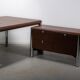 No. 3055D table desk and No. 3076 credenza extension from the Pfister Executive Office Collection for KnollStudio, circa 1988