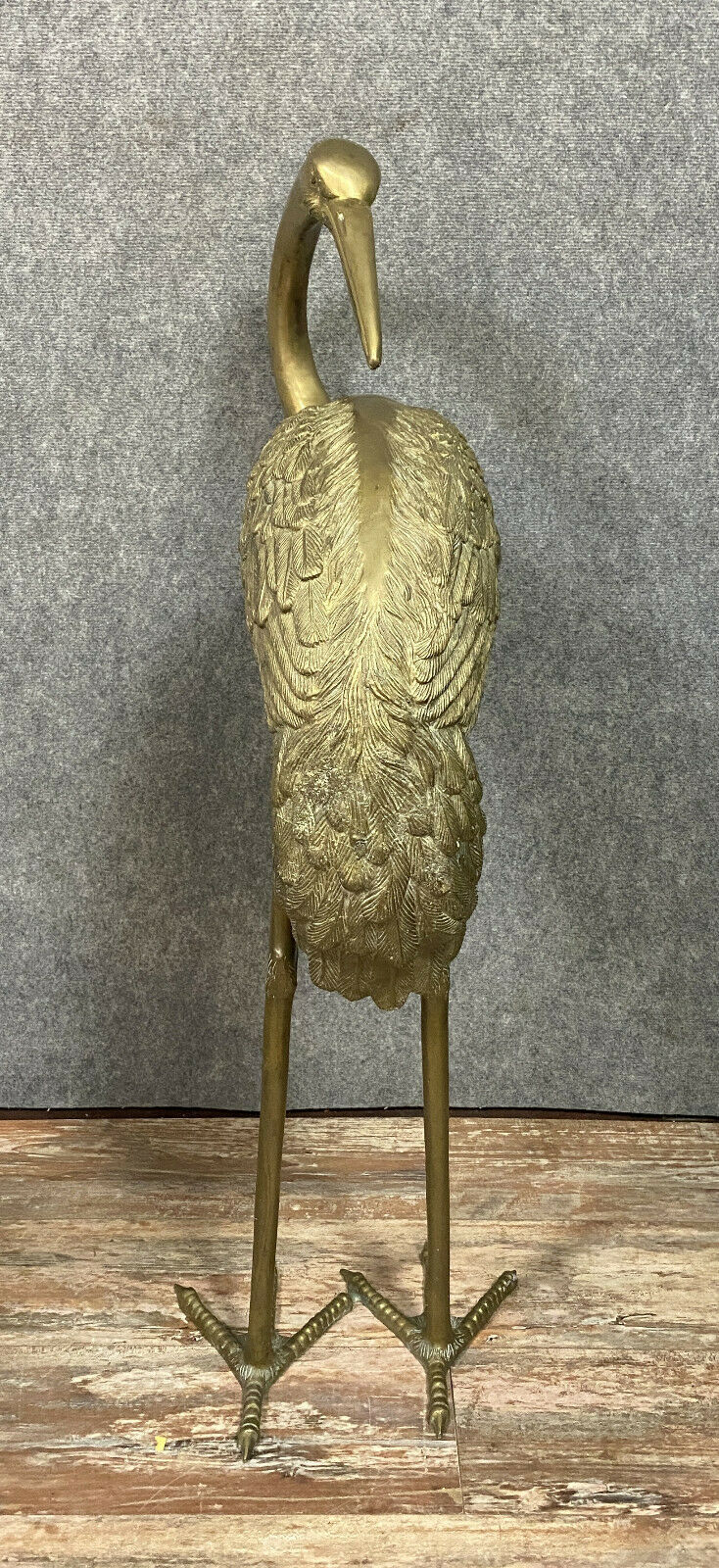 Pair of high-quality golden bronze herons statues
