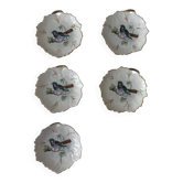 Mini porcelain plates with bird pattern