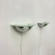 Pair of post modern wall lamps chrome and glass , 1980s