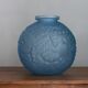 Vase ball art deco in blue glass