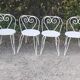 Salon de jardin 1 table 1 fauteuils 5 chaises fer forgé blanc ancien