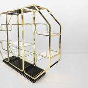Brass Glass Octagonal Etagere Hollywood Regency 70s Midcentury