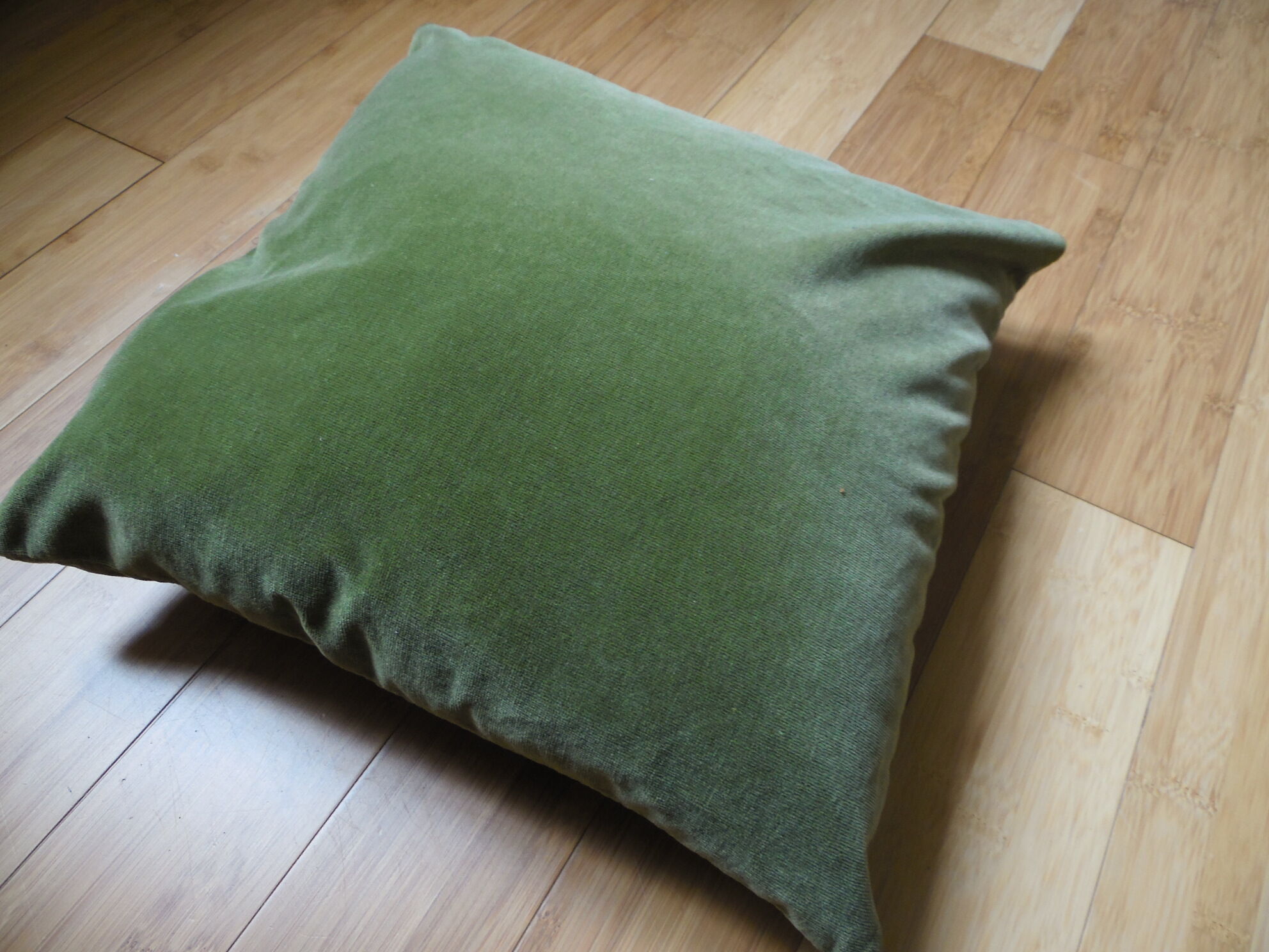 Khaki Green Velvet cushion