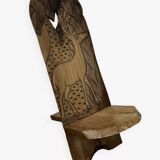 African carved wooden palaver chair