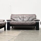 Brutalist German postmodern lounge chairs and sofa by Rolf Benz for Musterring, 1990s, set of 3.
