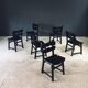 Brutalist dining chairs by Dittmann for Awa Radbound, Netherlands, 1970s, set of 6.