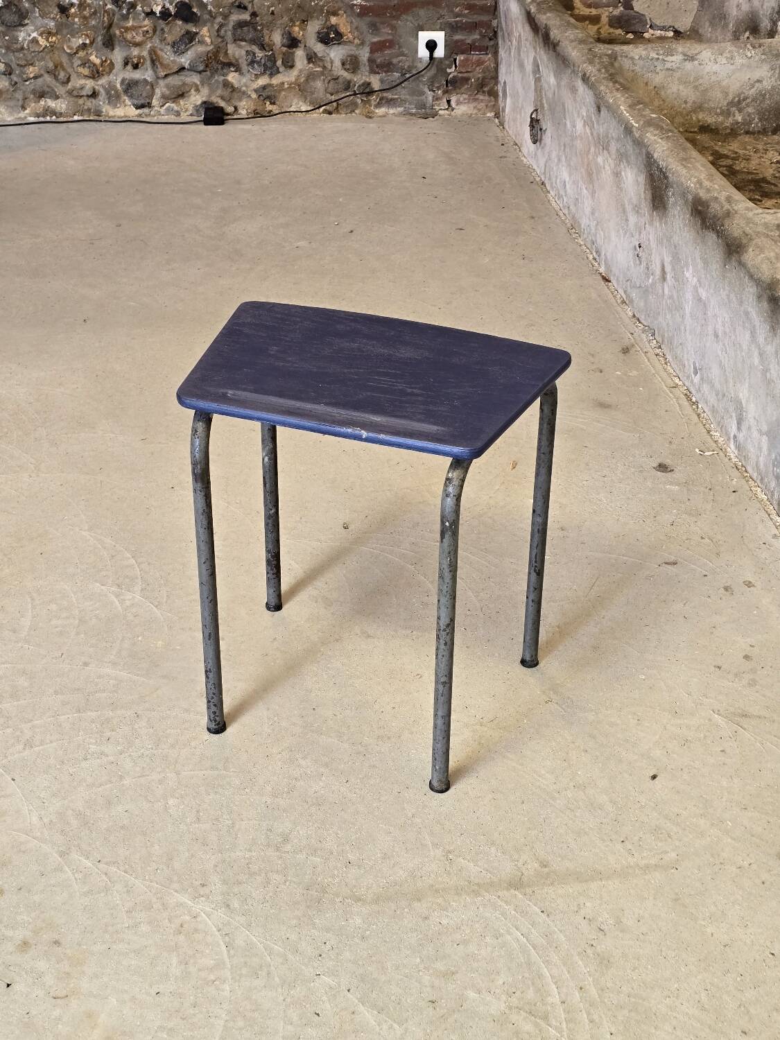 Children's desk with blue painted top