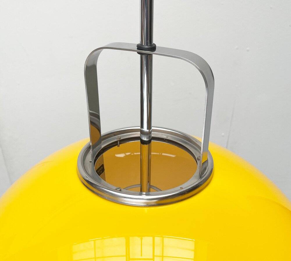 Italian yellow Lucerna floor lamp from the Space Age era, mid-century by Guzzini, 1960s.