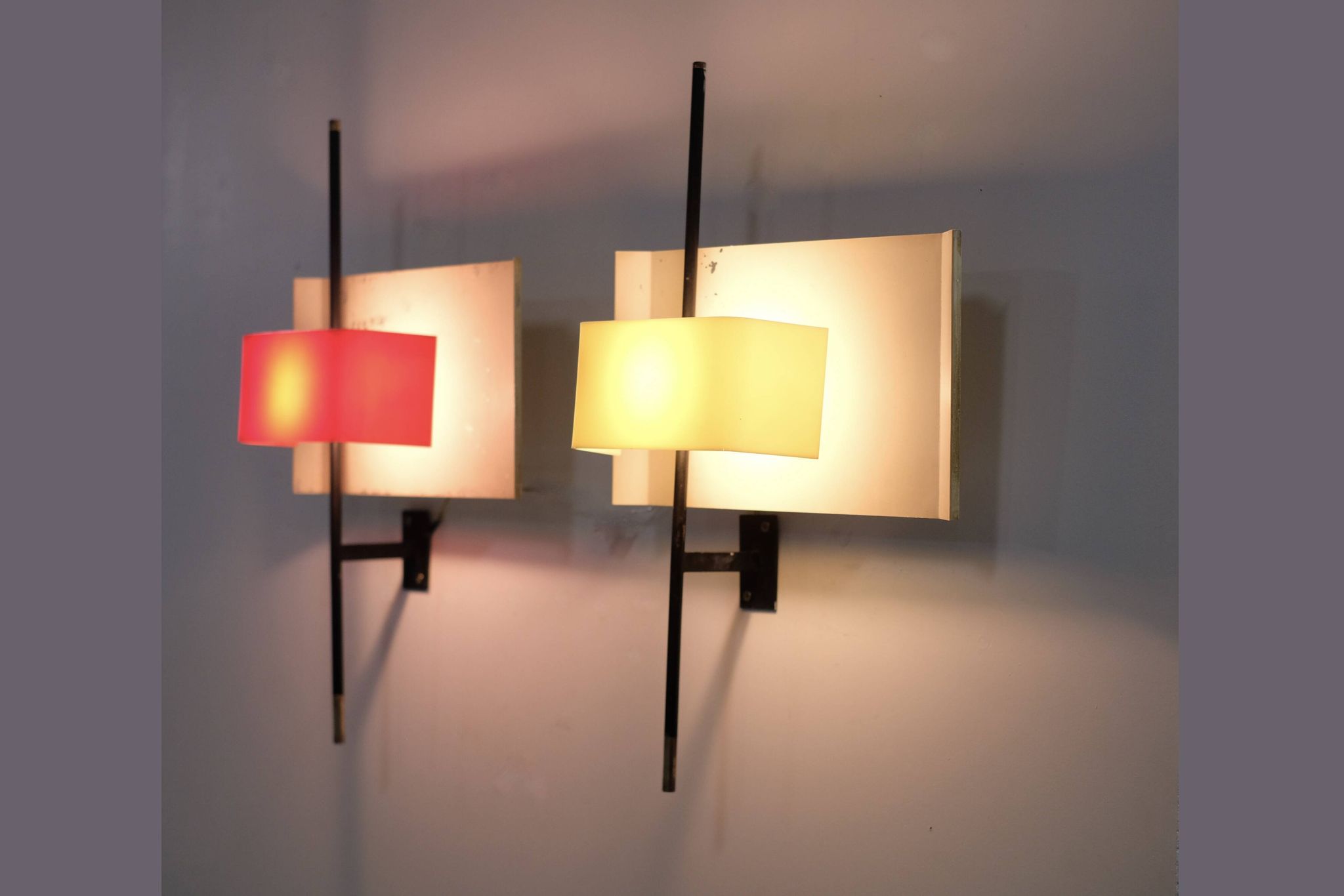 Superb pair of 2020 model wall lights by Bruno Gatta for Stilnovo - 1955s