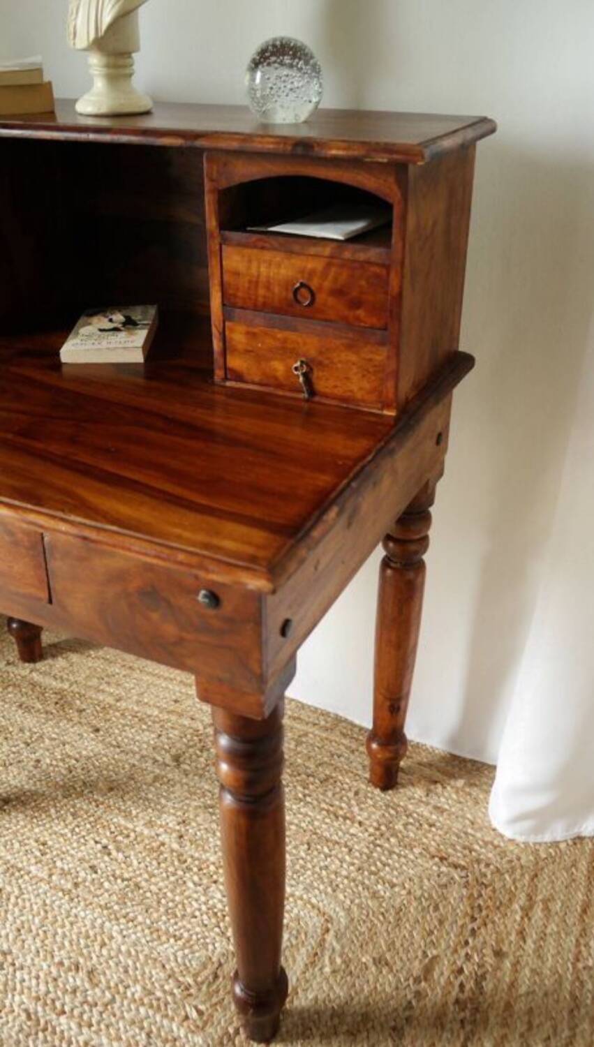Stepped desk in solid walnut
