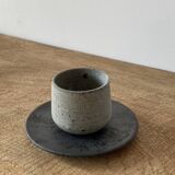 Duo of grey ceramic cups