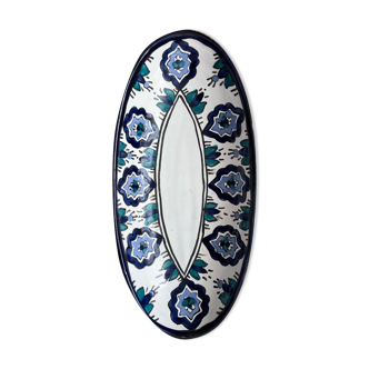 Patterned porcelain oval dish