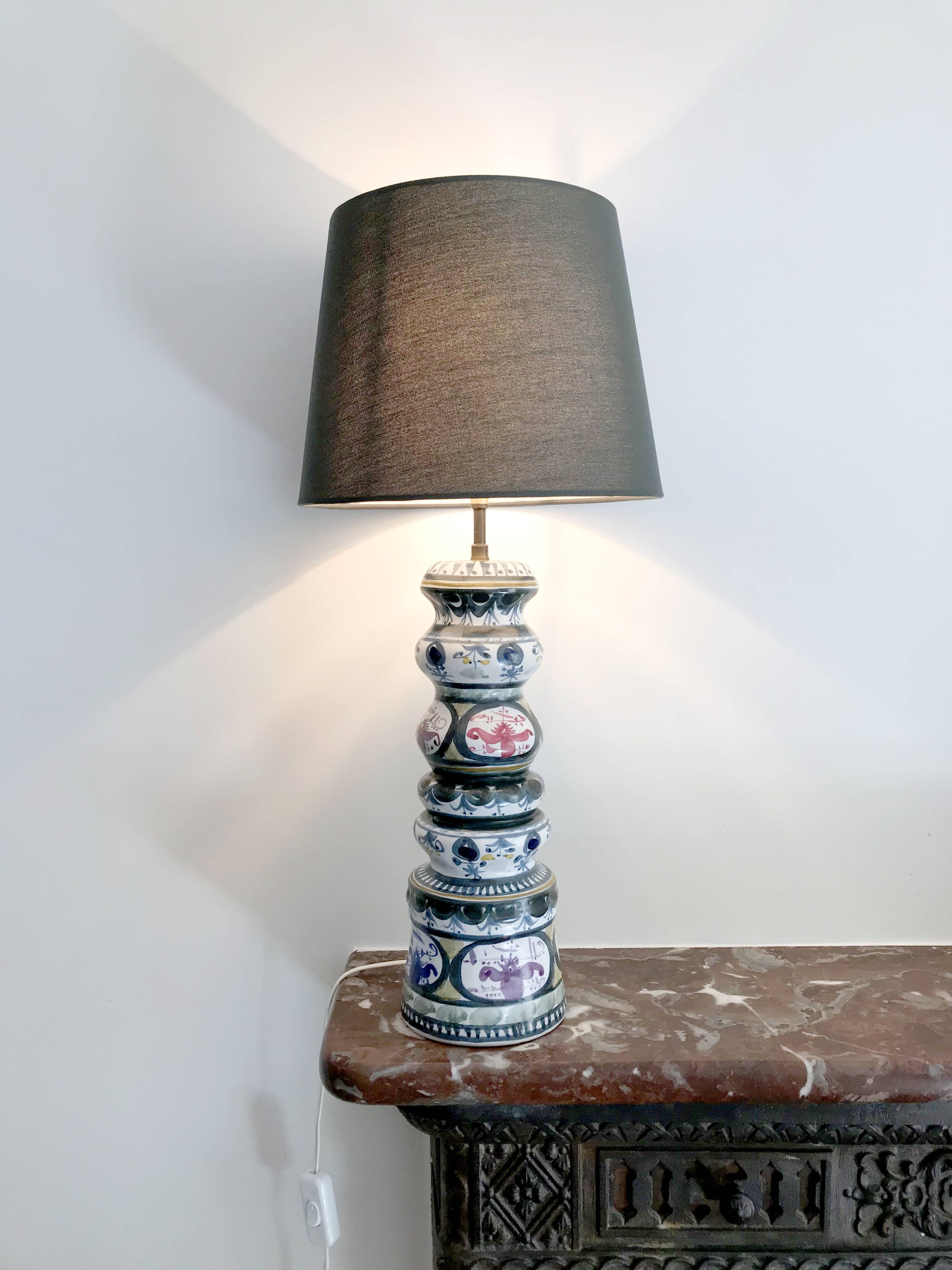 André l'Helguen lamp, Quimpert ceramics, 1950s