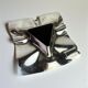Biomorphic ashtray, stainless steel, Spain, 1970s