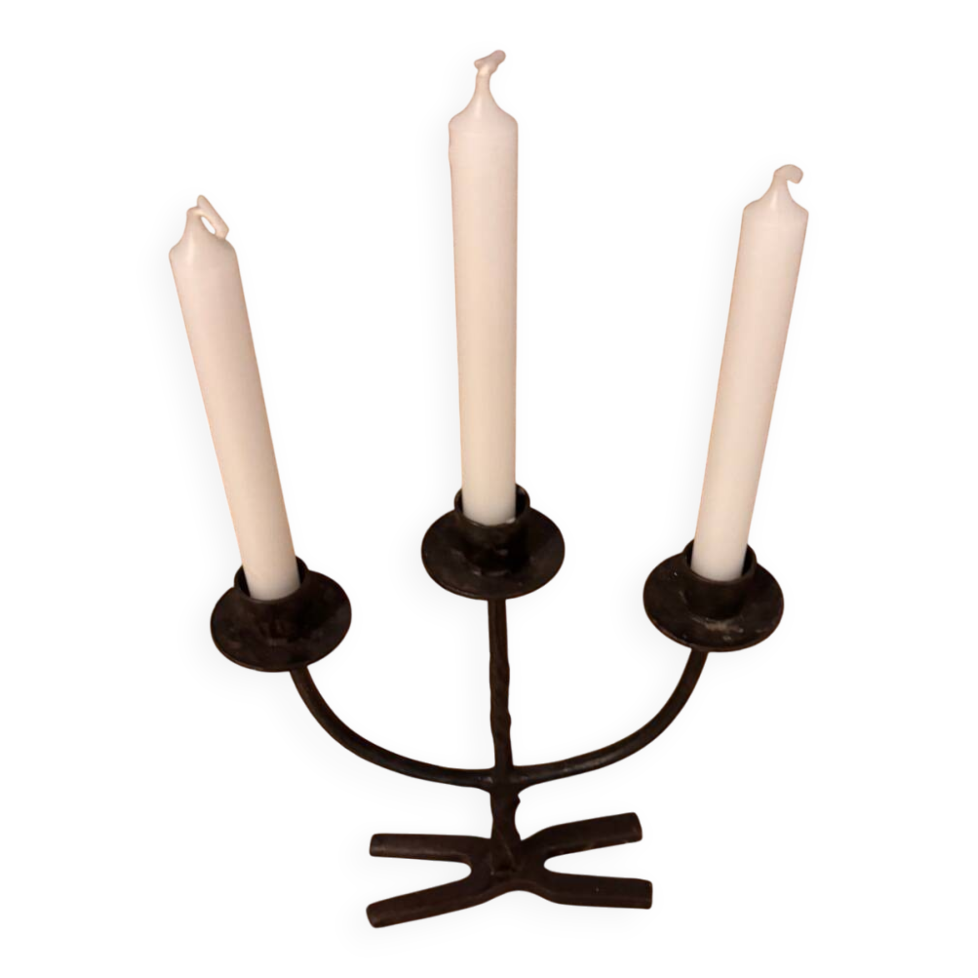 Brutalist pair of candlesticks