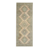 Tapis couloir vintage turc Oushak fait main en laine et coton orange des années 1970 147x386