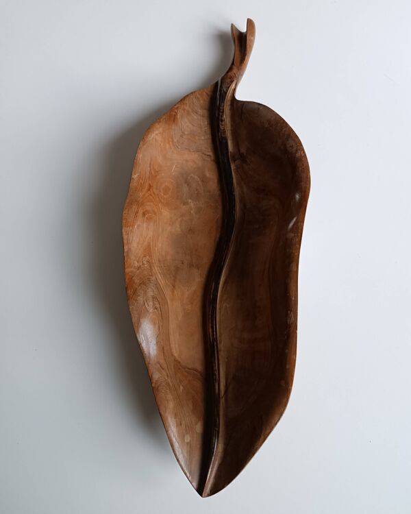 Coupe à fruits Falcon en bois d'olivier Espagne 1960