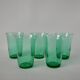lot de 5 verres à eau en verre vert made in France années 70