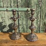 Pair of silver candle holders