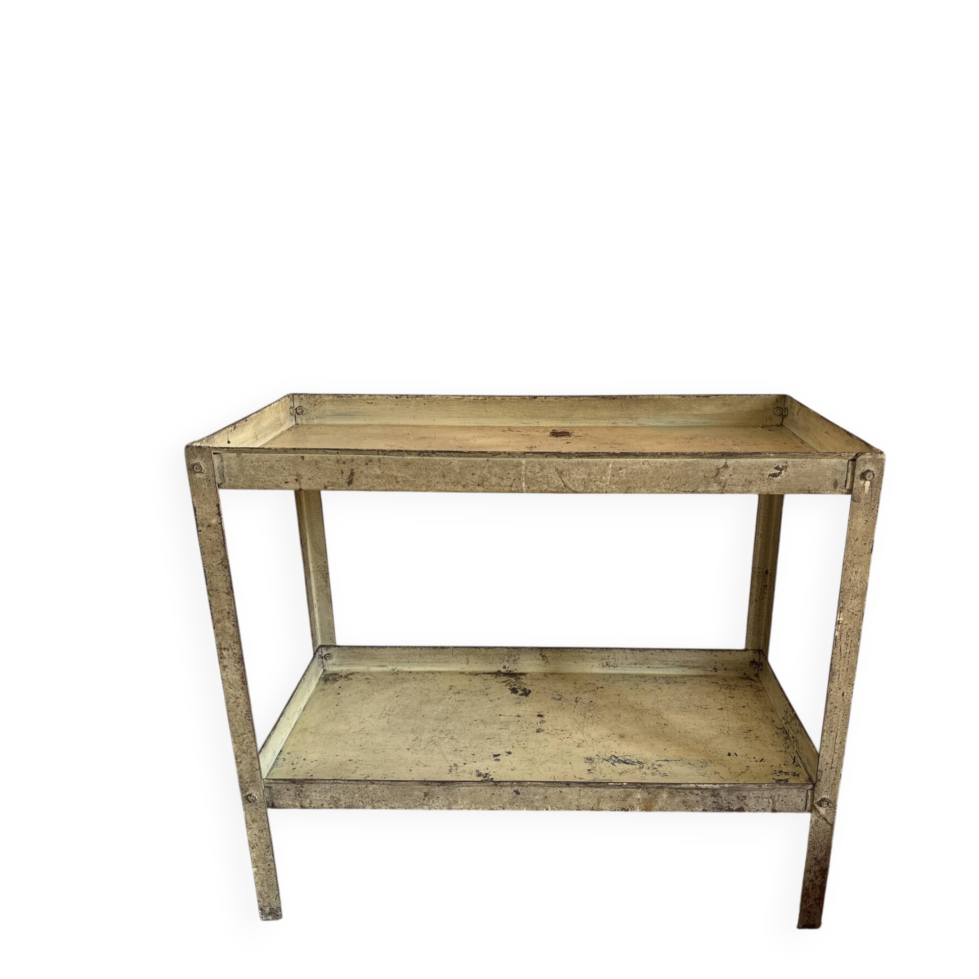 Beige metal shelf